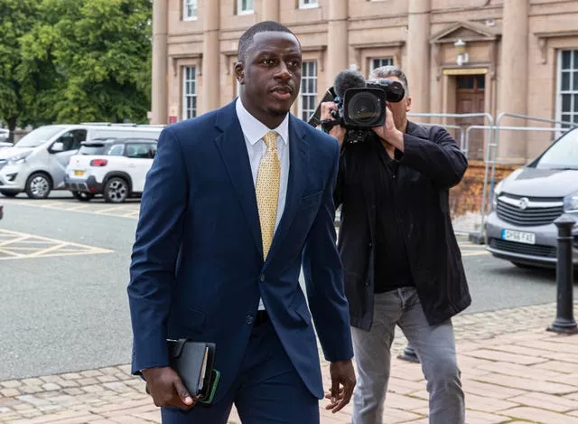 Benjamin Mendy arrives at Chester Crown Court 