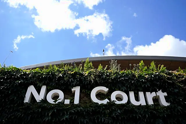 General view from outside Court 1 during day five of the 2022 Wimbledon Championships at the All England Lawn Tennis and Croquet Club