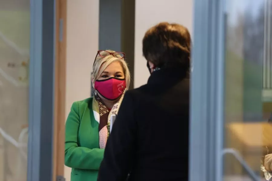 First Minister Arlene Foster (right) and Deputy First Minister Michelle O’Neill