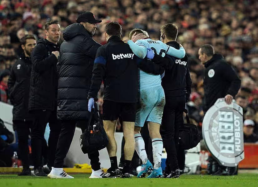 Jarrod Bowen was forced off through injury