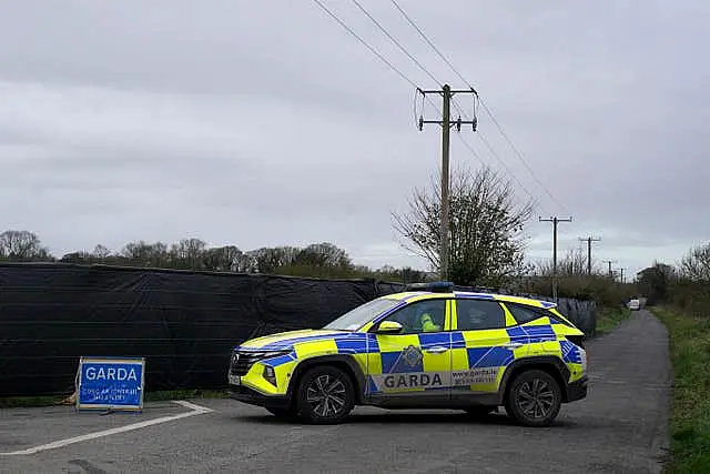 Gardai in a car at a search scene