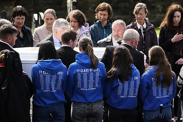 The coffin of Nicole Murphy is carried into St John the Baptist Church in Kilcash