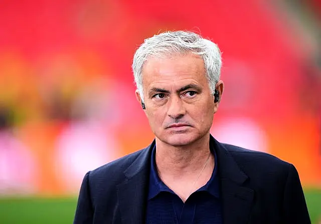 Jose Mourinho pictured during work as a television pundit