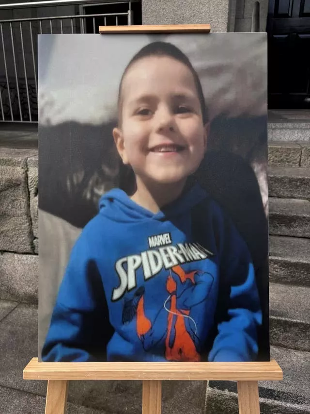 A photo of Kyran Durnin on display outside Dundalk Garda Station