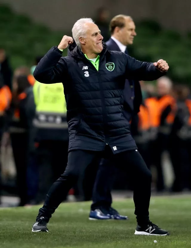 Republic of Ireland boss Mick McCarthy celebrates victory over Georgia in a Euro 2020 qualifier in Dublin