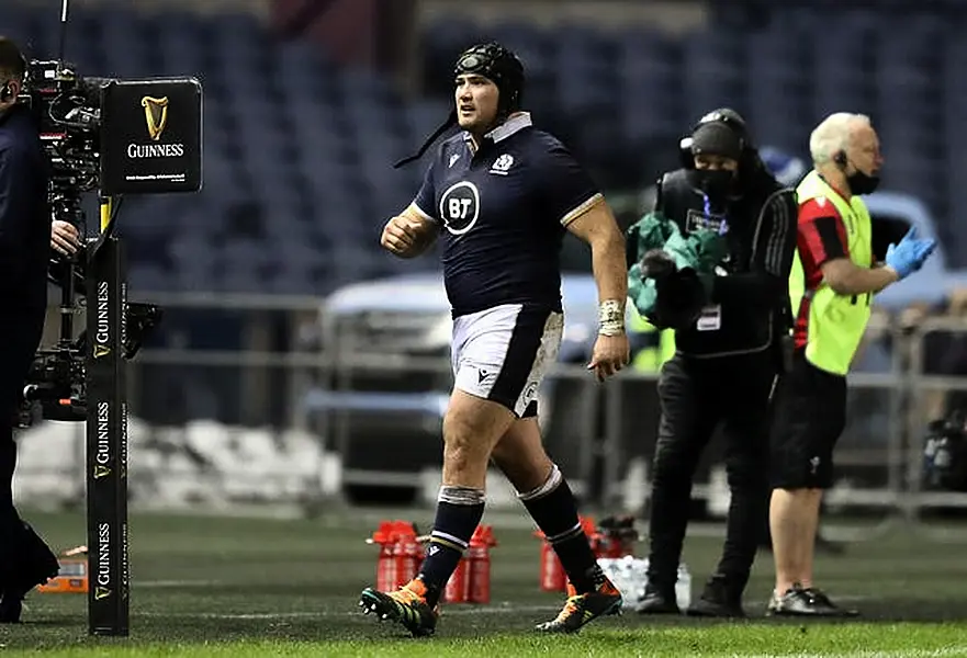 Zander Fagerson was sent off 13 minutes into the second half at Murrayfield (Jane Barlow/PA).