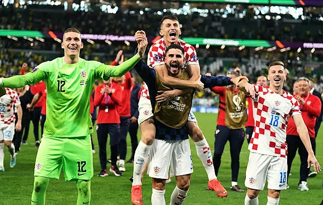 Croatia players celebrate their victory