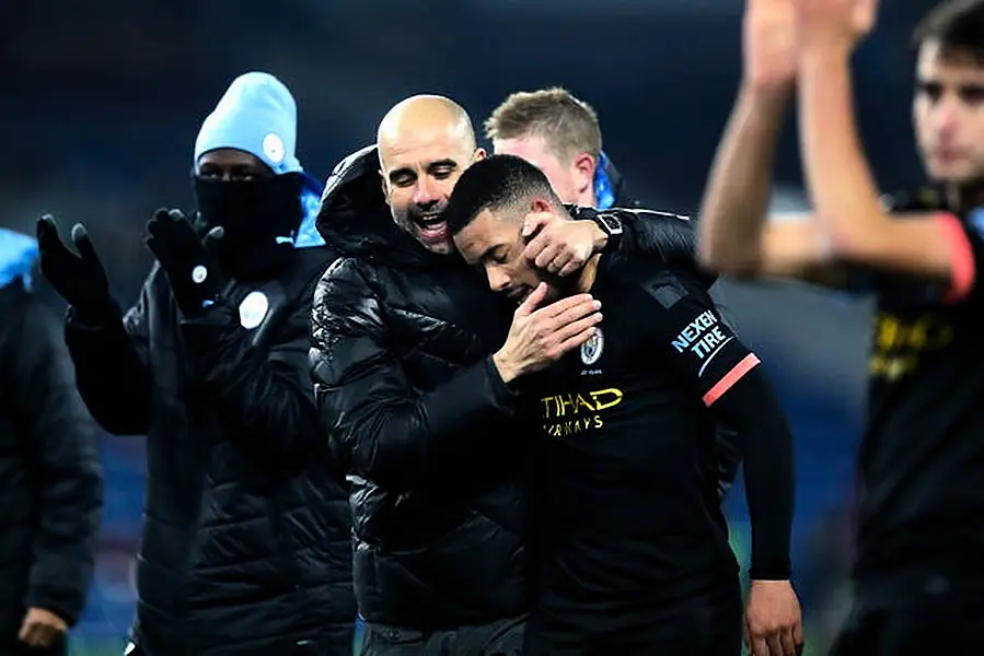 Manchester City manager Pep Guardiola (left) has had Gabriel Jesus (pictured) and Emerson called up by Brazi