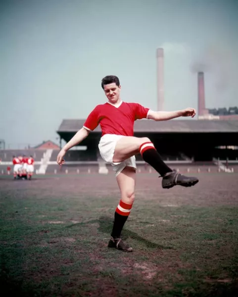 Manchester United’s Tommy Taylor scored a hat-trick in a 5-1 World Cup qualifier victory over Ireland in 1957