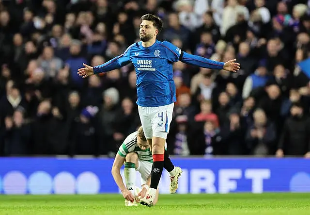 Robin Propper celebrates scoring Rangers' second goal