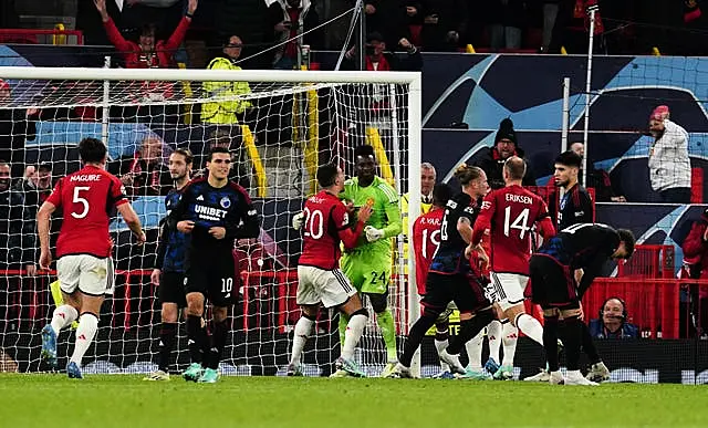 Andre Onana's Manchester United team-mates congratulate him on his penalty save