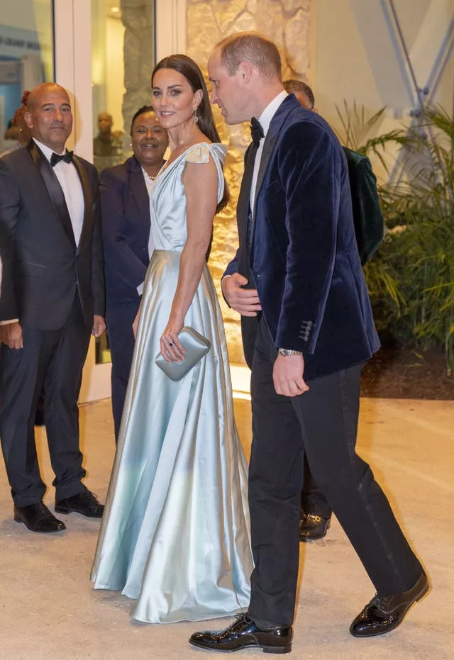 The Duke and Duchess of Cambridge attend a reception hosted by the Governor General of the Bahamas Sir Cornelius Alvin Smith, at the Baha Mar resort on the island of New Providence in the Bahamas to with meet community leaders and people from across the Bahamas’ many islands, on day seven of their tour of the Caribbean on behalf of the Queen to mark her Platinum Jubilee