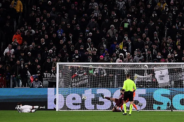 Juventus’ Weston McKennie scored an acrobatic second (Fabrizio Carabelli/PA) 