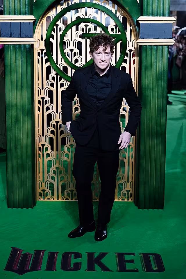 Ethan Slater arriving for the UK premiere of Wicked at the Royal Festival Hall, Southbank Centre in London.