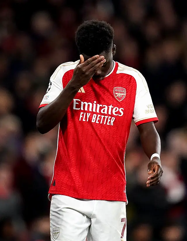 Bukayo Saka limped off during Arsenal's win over Sevilla