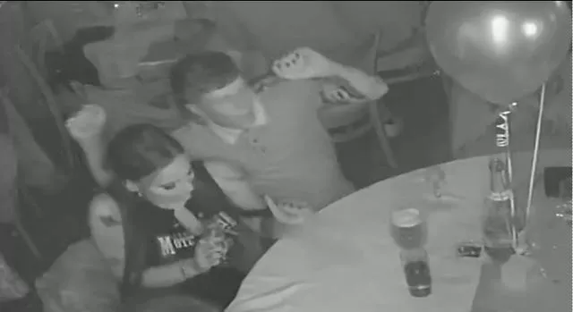 Screengrab taken from CCTV footage of Alice Wood and Ryan Watson together at a party