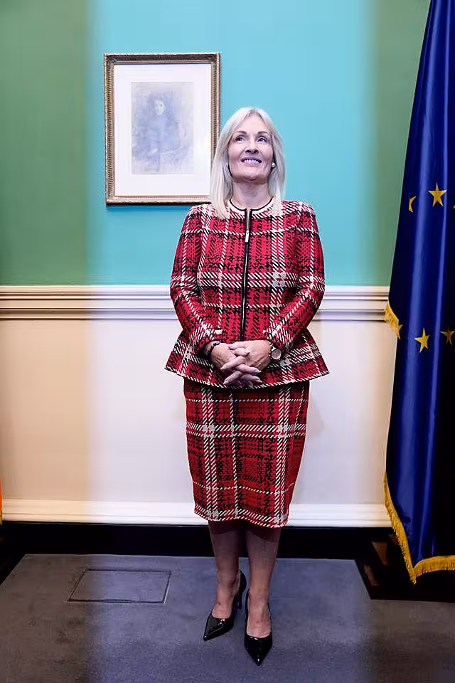Ceann Comhairle Verona Murphy smiles at the camera in Leinster House, Dublin