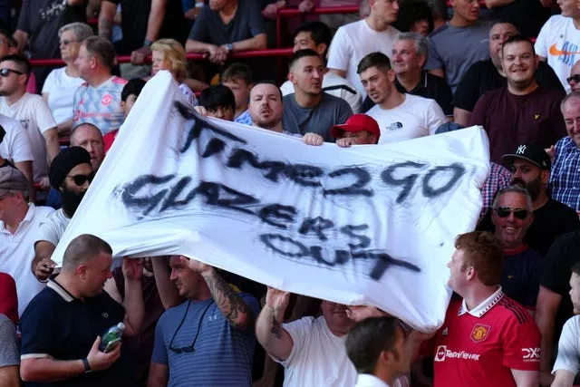 Manchester United fans protest against the Glazers' ownership
