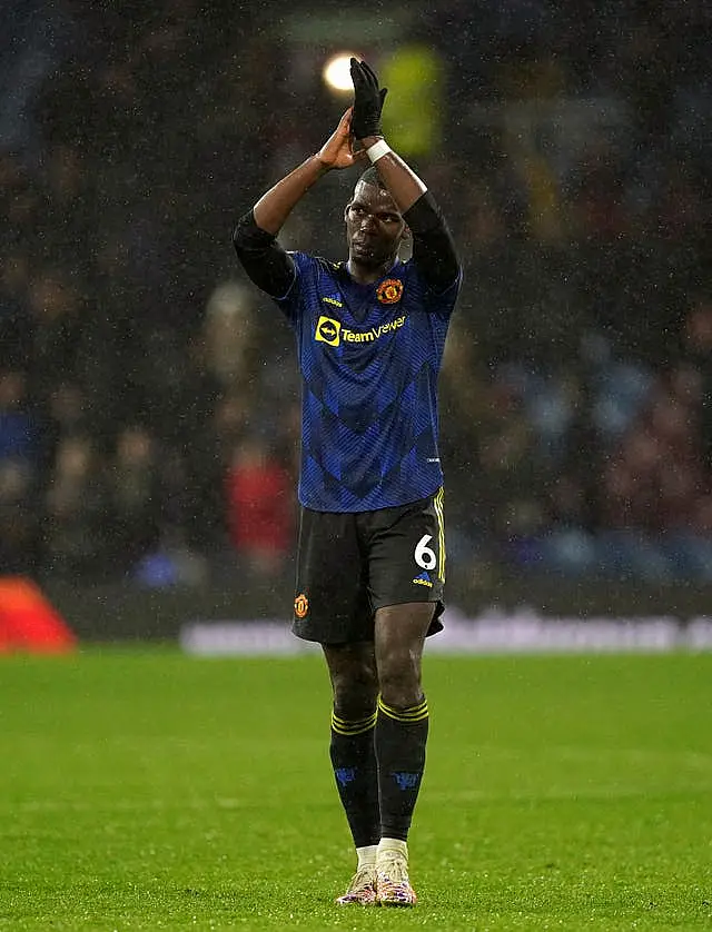 Manchester United’s Paul Pogba applauds the fans after the Premier League match at Turf Moor, Burnley