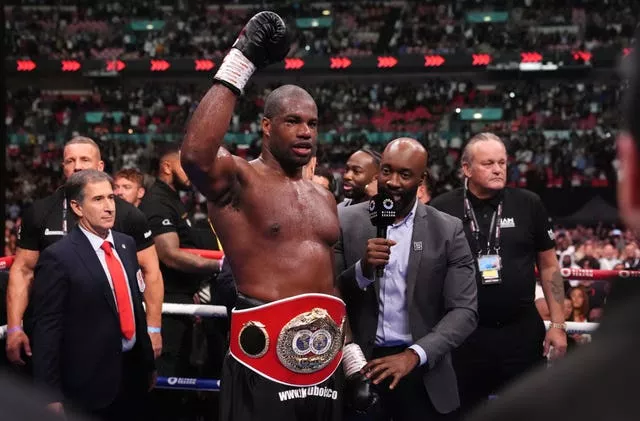 Daniel Dubois celebrates victory