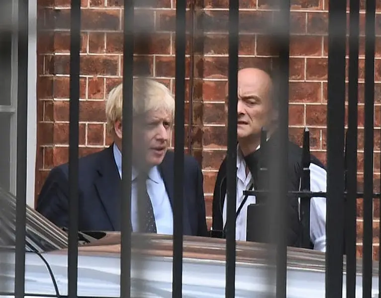 Prime Minister Boris Johnson with his then senior aide Dominic Cummings (Victoria Jones/PA)