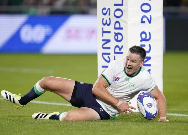Captain Johnny Sexton scored three tries across Ireland's first two World Cup matches 