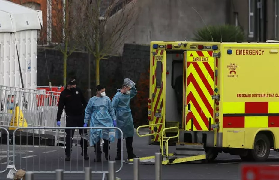 Paramedics at the Mater Hospital in Dublin (Brian Lawless/PA)