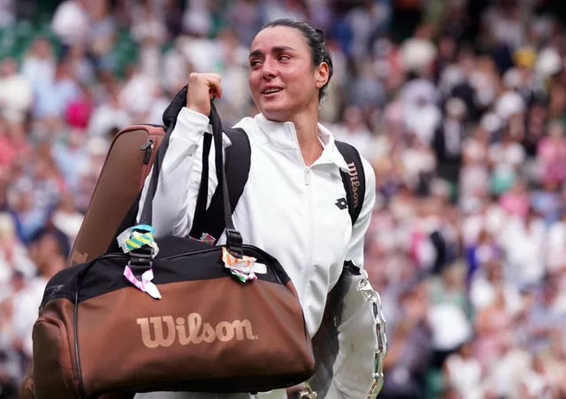 A tearful Ons Jabeur leaves Centre Court 