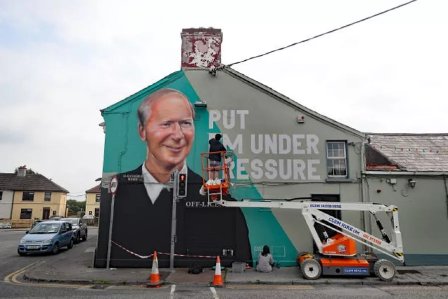 Waterford artists commemorated the feats of Jack Charlton who led the Republic to the last eight of Italia 90 and who died in July (Niall Carson/PA)