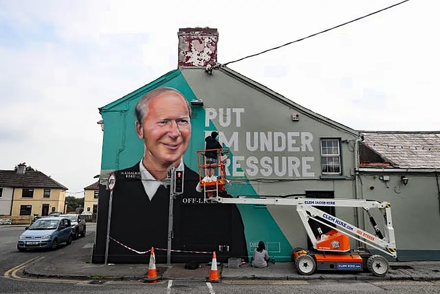 Waterford artists commemorated the feats of Jack Charlton who led the Republic to the last eight of Italia 90 and who died in July (Niall Carson/PA)