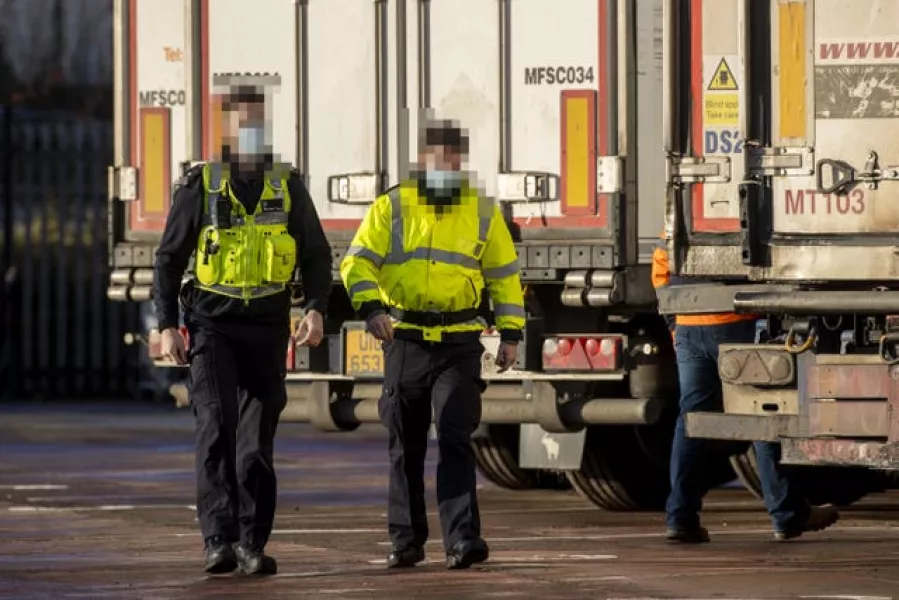 Six lorries on the first ferry arriving in Belfast on January 1 were delayed because of incomplete paperwork