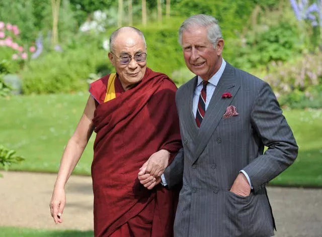 The Dalai Lama and the Prince of Wales at Clarence House, London, in 2012