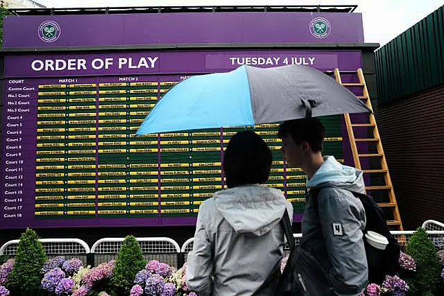 Rain wiped out all but eight matches on Tuesday