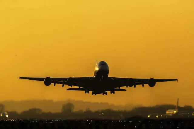 A plane taking off from Heathrow