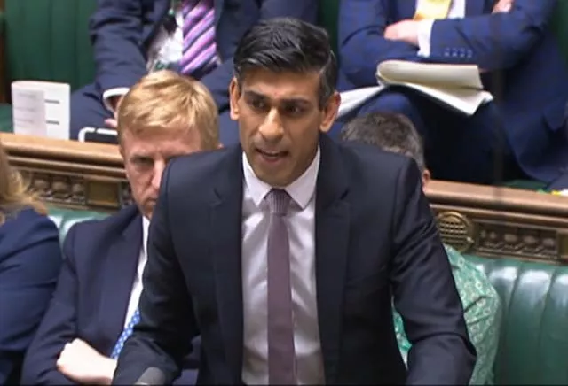 Rishi Sunak during Prime Minister's Questions