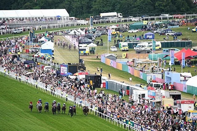 Runners and riders during the Betfred Derby (Tim Goode/PA)