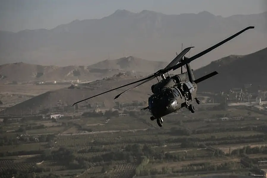 A Black Hawk helicopter over Kabul (Dan Kitwood/PA)