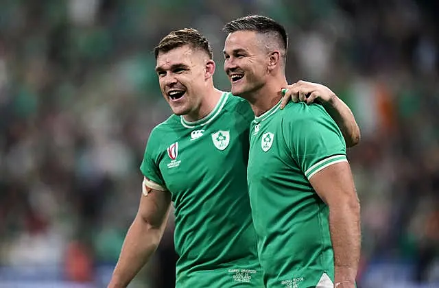 Garry Ringrose, left, has a minor shoulder issue, while Johnny Sexton, right, has retired