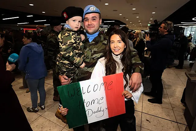 Irish Defence Forces homecoming at Dublin Airport