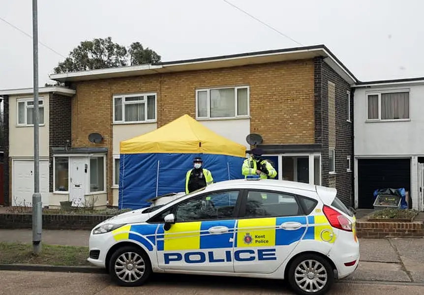 Police activity outside a house in Freemens Way in Deal, Kent 