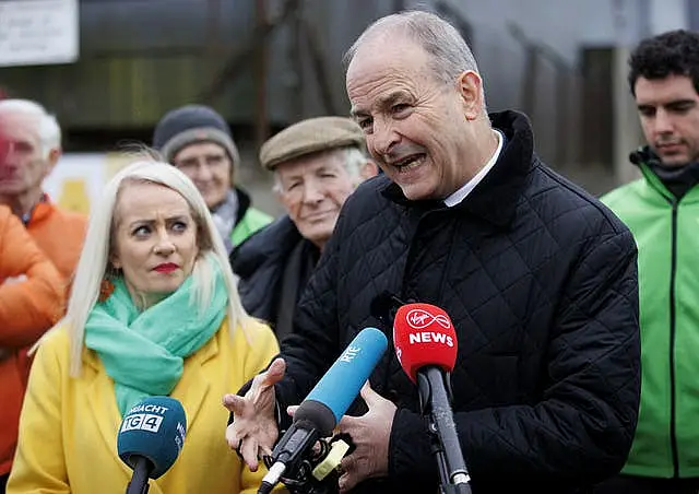 Micheal Martin speaking to reporters