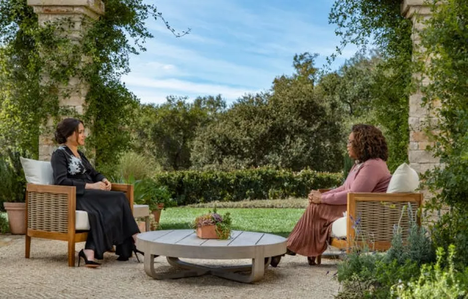 The Duchess of Sussex during her interview with Oprah Winfrey 