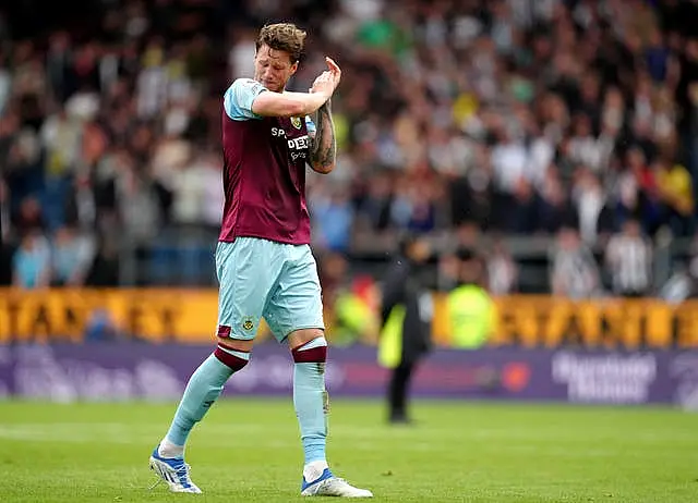 Burnley's relegation was confirmed (Nick Potts/PA)