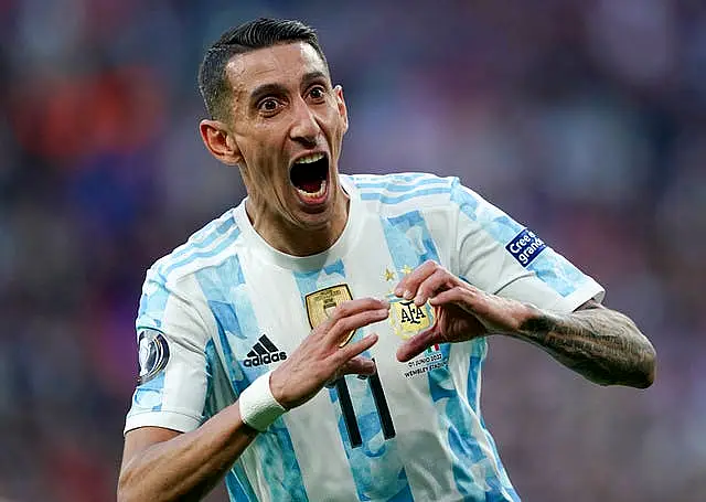 Angel Di Maria celebrates