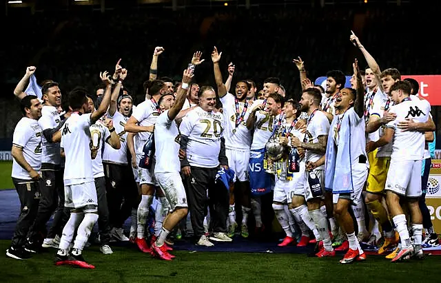 Leeds ended their 16-year Premier League exile under former head coach Marcelo Bielsa, centre, in 2020