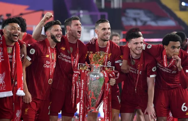 Liverpool lifted the Premier League trophy in an empty Anfield 