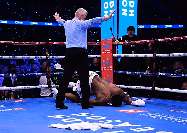 The referee stops the fight