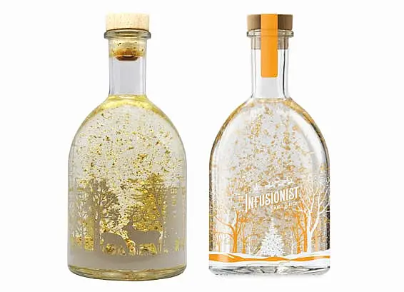 A Marks and Spencer light-up gin bottle (left) beside Aldi’s version 