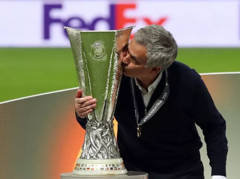 Jose Mourinho led Manchester United to the Europa League in 2017