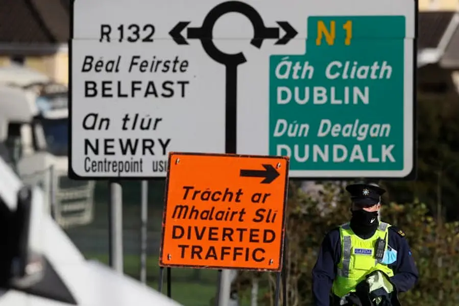 Gardai at the border crossing between Northern Ireland and the Republic of Ireland (Brian Lawless/PA)